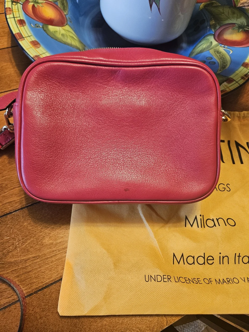 Mario Valentino Mia Camera Bag Crossbody with Tassel Red